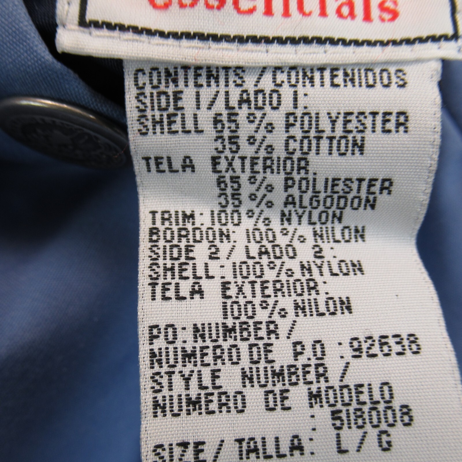 CS Essentials Jacket Womens Large Blue Rains Jack… - image 11