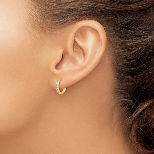 14K Solid Gold Hoop Earrings - 14K Real Gold Hoop - 2mm- 2.5mm - 3mm- ER247 - Picture 6 of 18