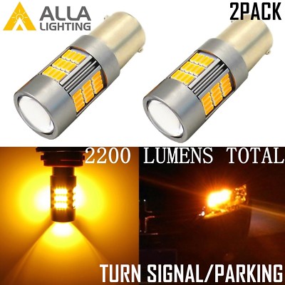 Alla Lighting 1157 54-LED Turn Signal Blinker Parking Light Bulb, Amber Yellow