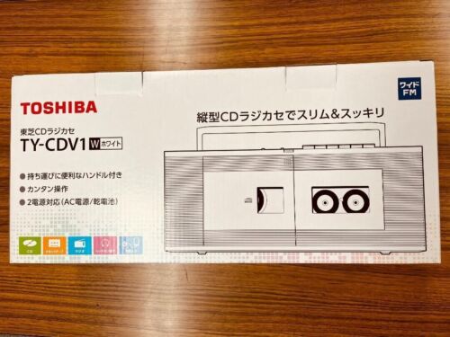 TOSHIBA TY-CDV1-W Grabadora de casete de radio CD blanca Soporte FM amplio... - Imagen 1 de 3