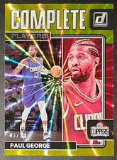 Paul George 2022-23 Donruss COMPLETE PLAYERS HOLO YELLOW LASER Insert #'d 03/25