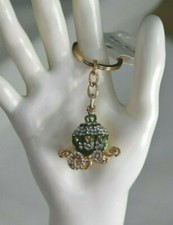 PUMPKIN Princess Carriage Rhinestones Pendant Keyring  GIFT BAG
