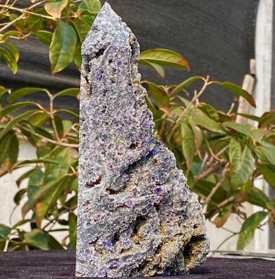 1.78LB  Natural purple sphalerite crystal cave obelisk, quartz crystal spirit