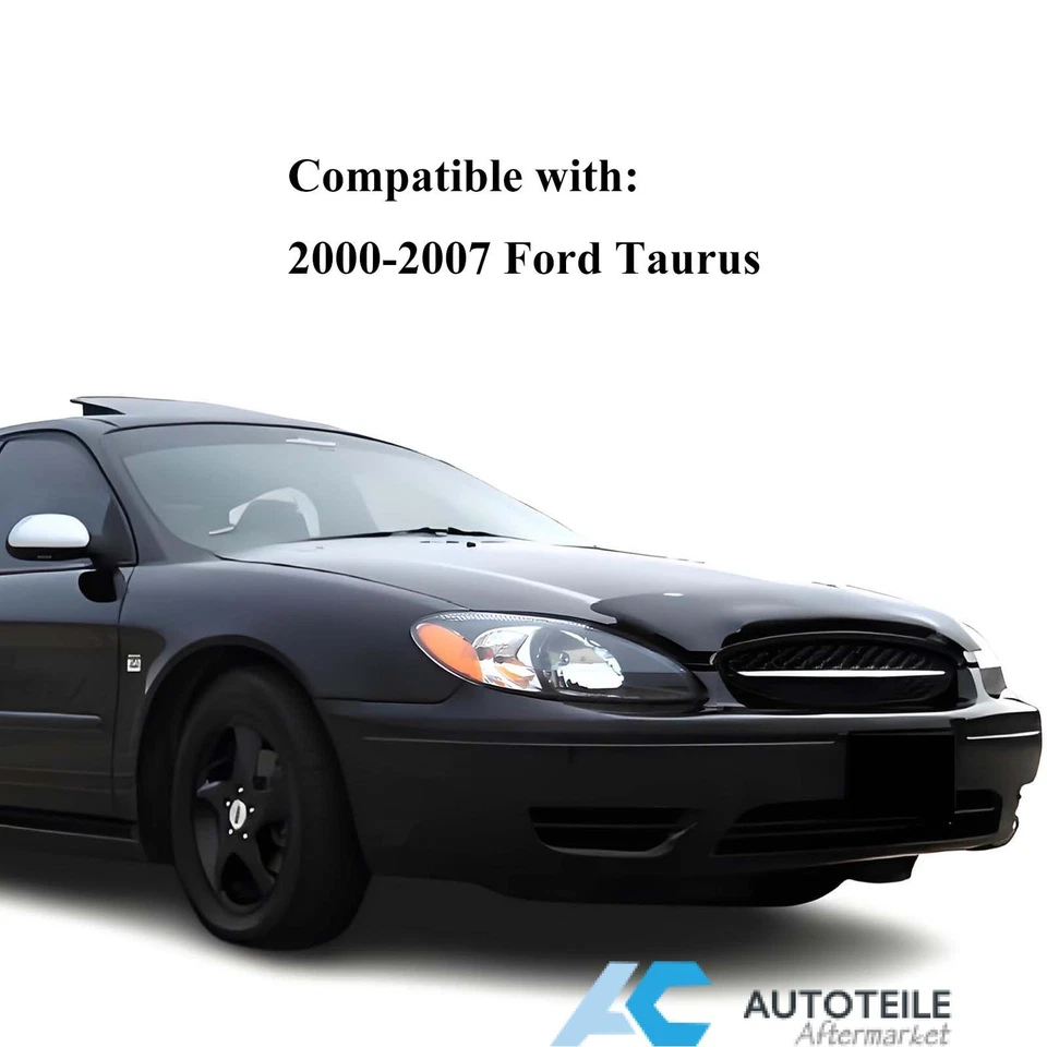 Headlights Assembly For 2000-2007 Ford Taurus Head Lamp Black Housing Amber - Image 2 of 4