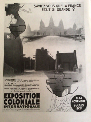 ALTE PRESSEWERBUNG 1931 KOLONIALAUSSTELLUNG INDOCHINA / ESTORIL JANTZEN