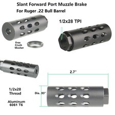 Ruger 10/22 Bull Barrel Forward Blow Compensator 1/2X28 TPI OD:.93" With Washer