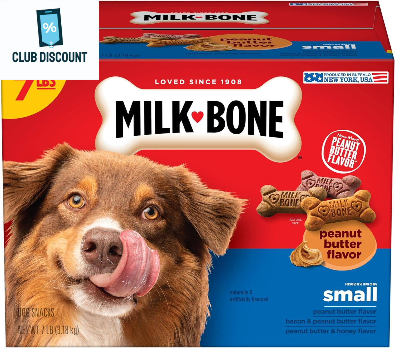 Milk-Bone Peanut Butter Flavor Dog Treats for Small Dogs, 7 Pound, Crunchy Textu