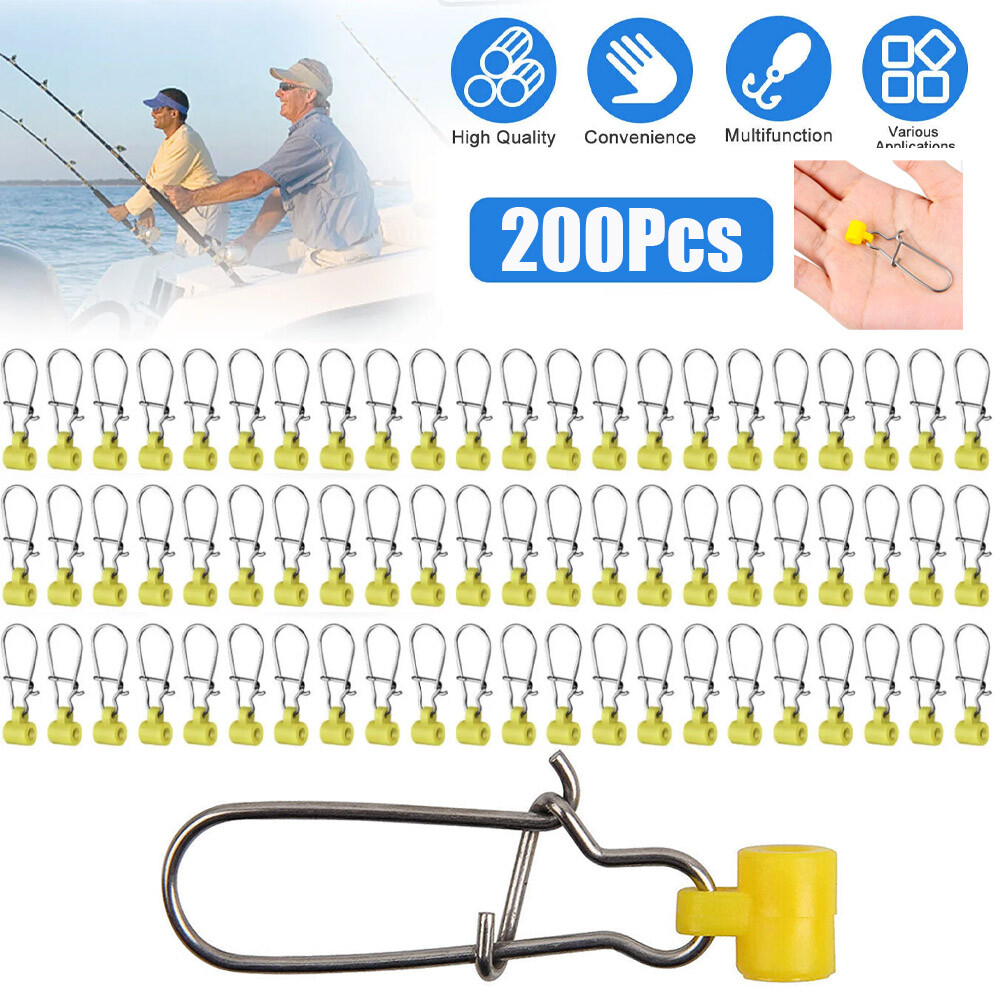 200Pcs- Heavy Duty Fishing Sinker Slide Swivel Snaps Stainless
