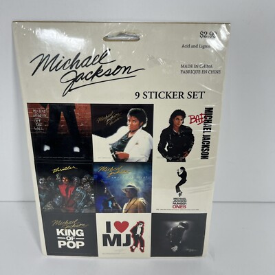 MICHAEL JACKSON 9-Piece STICKER SET - Album Covers Off the Wall
