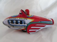Vintage Rocket Racer Litho Tin  6 Friction Toy