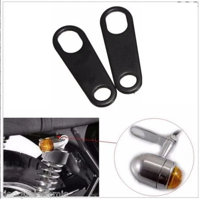 Pattes de fixation pour clignotants à l’arrière Noir ( moto custom amortisseur ) - Photo 1/2