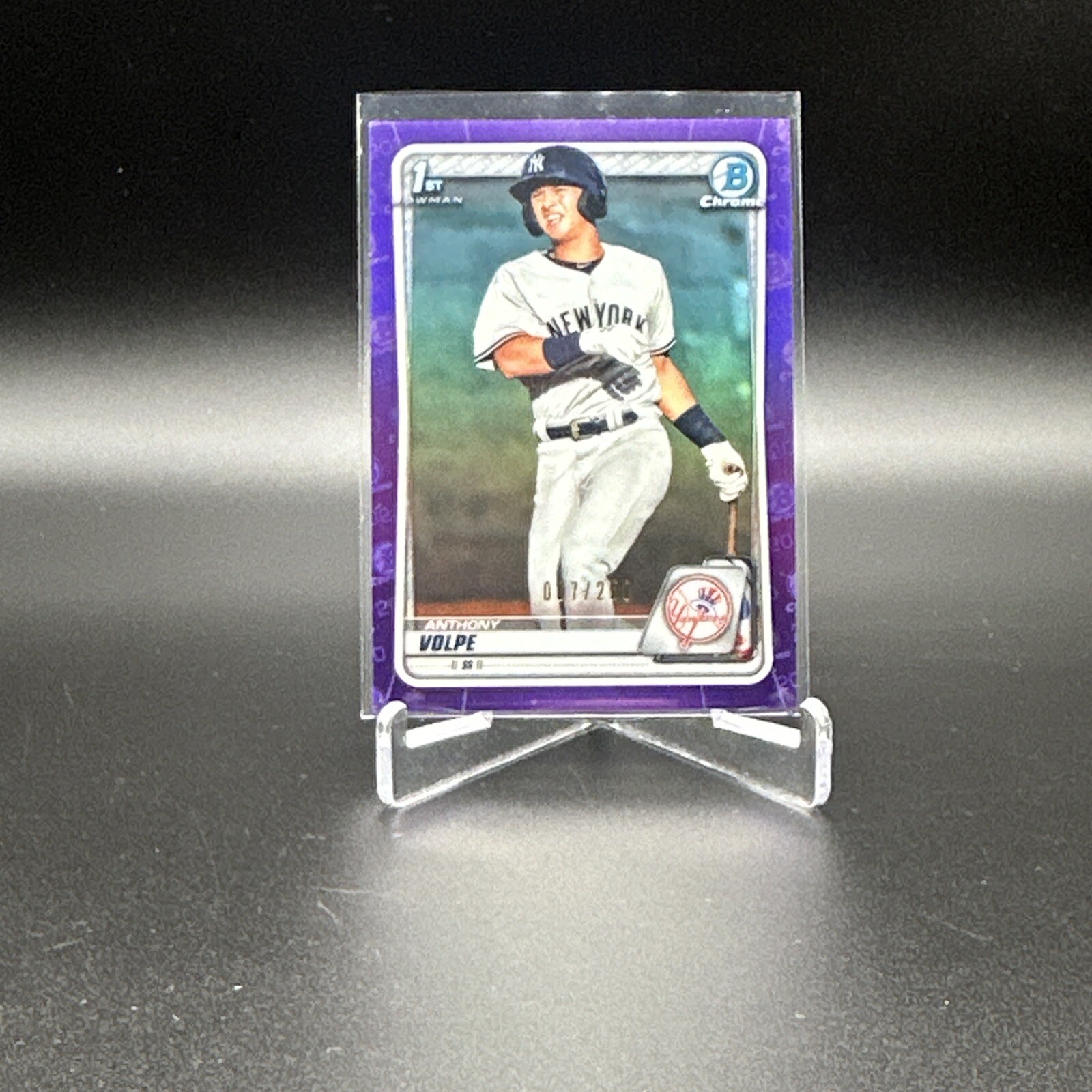 2020 BOWMAN CHROME 1st RC PURPLE REFRACTOR /250 BCP-139 ANTHONY VOLPE  NY YANKS