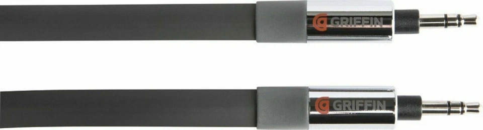 NUEVO Cable de audio auxiliar plano Griffin de 10' cable de entrada de audio auxiliar resistente a enredos Foto 2 de 4