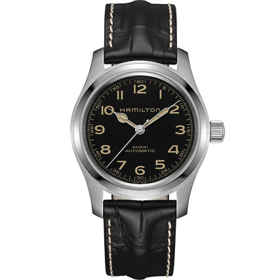 New Hamilton Khaki Field Murph Auto Men's Leather Strap Watch H70605731