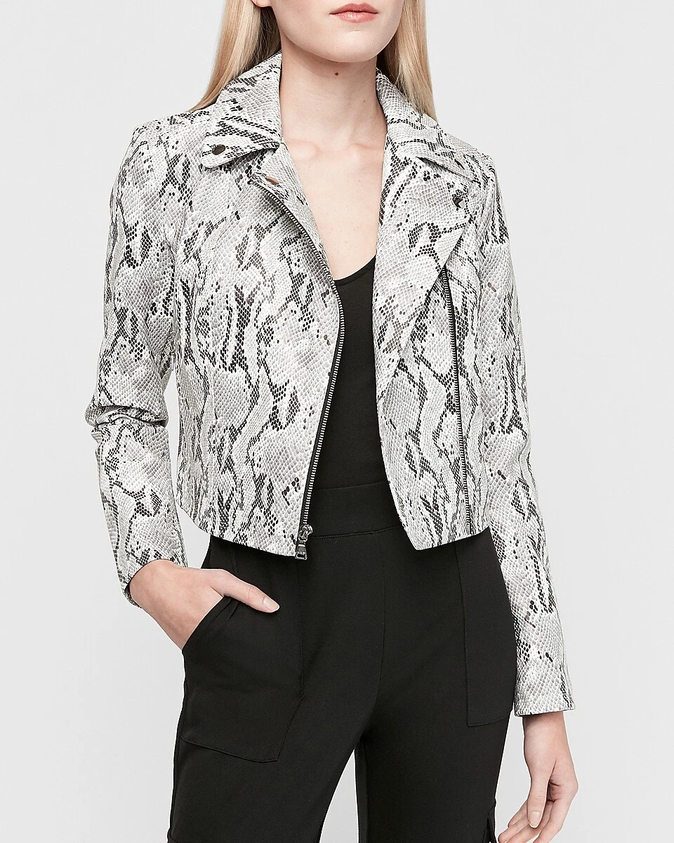 Snakeskin cropped jacket sale