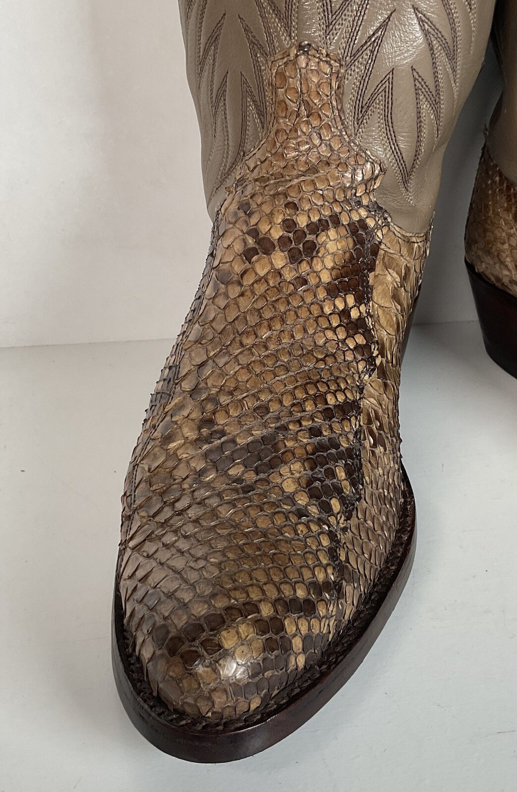Vintage Dan Post Python Snakeskin Cowboy Boots | … - image 13