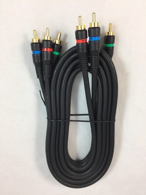 NEW 6Ft BPI Gold Component Audio Video Stereo RCA Cable 2M 3 Connector HQ 6 Ft