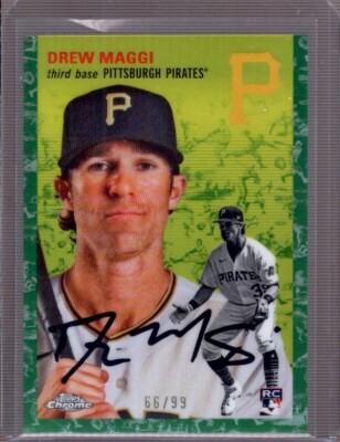 DREW MAGGI 2023 Topps Chrome Platinum Anniversary #336 Green Toile RC #66/99