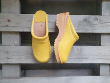 Swedish Clogs Troentorp Rembrandt Yellow Veg Tanned Size US Womens 7 / EU 37