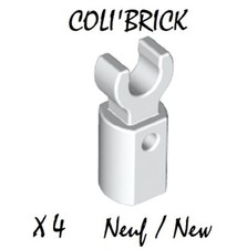 Lego 11090 - 4x Bras / Bar holder with clip - Blanc / White - lot kg NEW NEUF