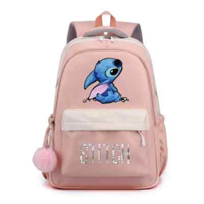 Lilo Stitch Backpack Schoolbag College Students Patchwork Laptop Simple Mochilas