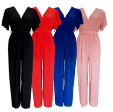 Damen Jumpsuit Elegant Lang Einteiler Hosenanzug Clubwear Overall Einheitsgröße