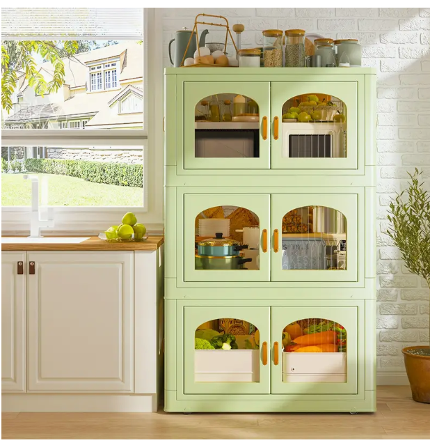 Large Stackable Storage Bins with Lids, Wheels, and Front Access Door  -image