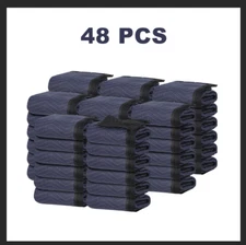 48 Pack Moving Blankets Pro Economy Black Shipping Furniture Pads  80" x 72" 
