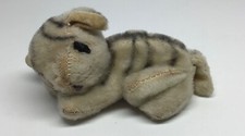 Vintage Dakin Tiger Sleeping Cream 6" stuffed animal toy