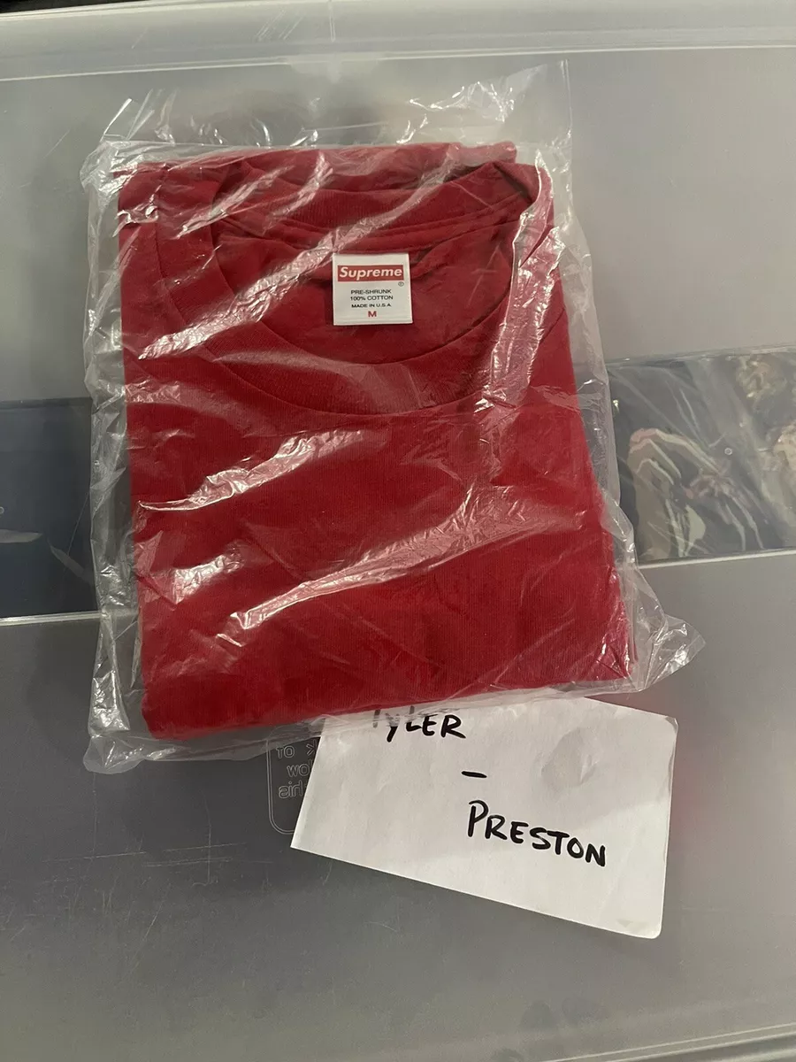 Supreme Blank Tee M Red Shirt Box Logo Pocket