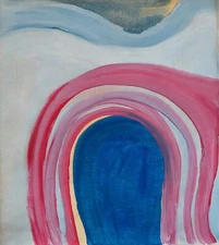 Georgia O'Keeffe Style Abstract Oil Painting - Signed American Modernist Art