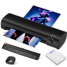 9 Inch Laminator Machine with Anti-Jam Tech, 40 Sheets Included, All-in-A4 Th...