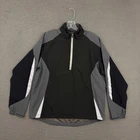 Galvin Green Gore-Tex Paclite Shell Jacket Mens Large Black Gray 1/2 Zip Outdoor