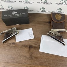 Acme Corporate Book  Seal Co. Embosser with Original Box  Pouch