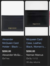 Alexander McQueen Cardholder Black Leather