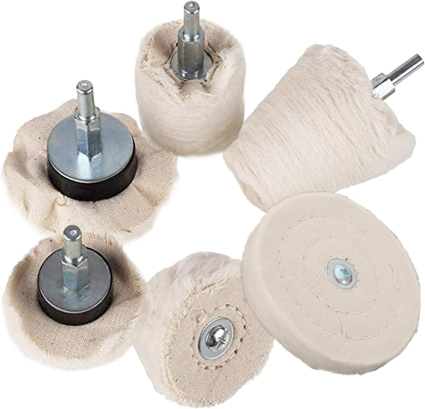 Kit de 6 roues de polissage en coton Aobetak pour métaux et bijoux