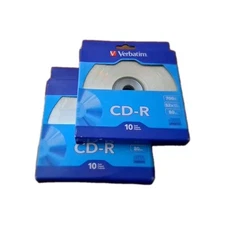 Verbatim 20-Pack CD-R NEW Disc's For Recording 2-Pk Of 10, 52X SPD, 700MB, 80min