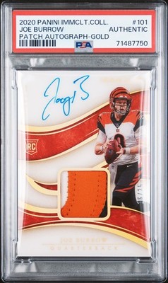2020 PANINI IMMACULATE COLLECTION #101 JOE BURROW ROOKIE RC 16/25 PSA AUTHENTIC