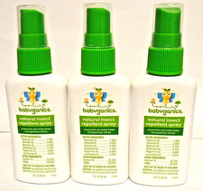3X Babyganics Natural Insect Repellent Spray With Essential Oils 2 fl. oz. Each