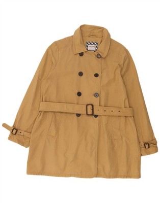 Fat Face Damen Zweireiher Trenchcoat UK 16 Large Beige Baumwolle DD09