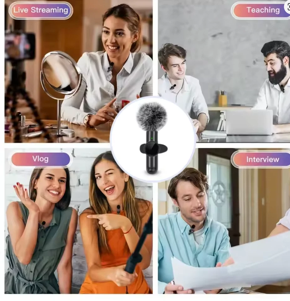 Bluetooth Wireless Lavalier Mikrofon Mini Ansteckmikrofon Handy-Live-Stream NEU - Bild 3 von 4