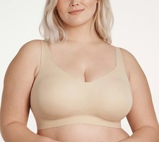 Evelyn Bobbie Beyond Seamless Wirefree Bra Sand 3XL New