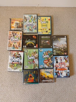 LOT of 13 Vintage PC CD-ROM Games, Need For Speed, Sims, Sierra Studios, Atari