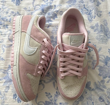 Nike Dunk Low Pink/White Suede Colorblock Low-Top Lace-Up Sneakers Women’s