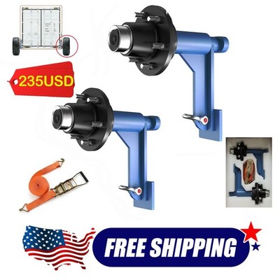 2PCS Superior Shipping Container Wheels 6×5.5 Lug 8800LB Heavy Duty Moving Dolly