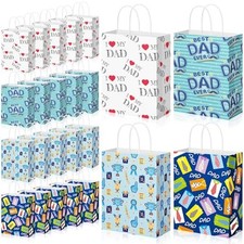 Pcs Father's Day Gift Bags Bulk Dad Party Supplies, 8 Inch Happy Father's 24