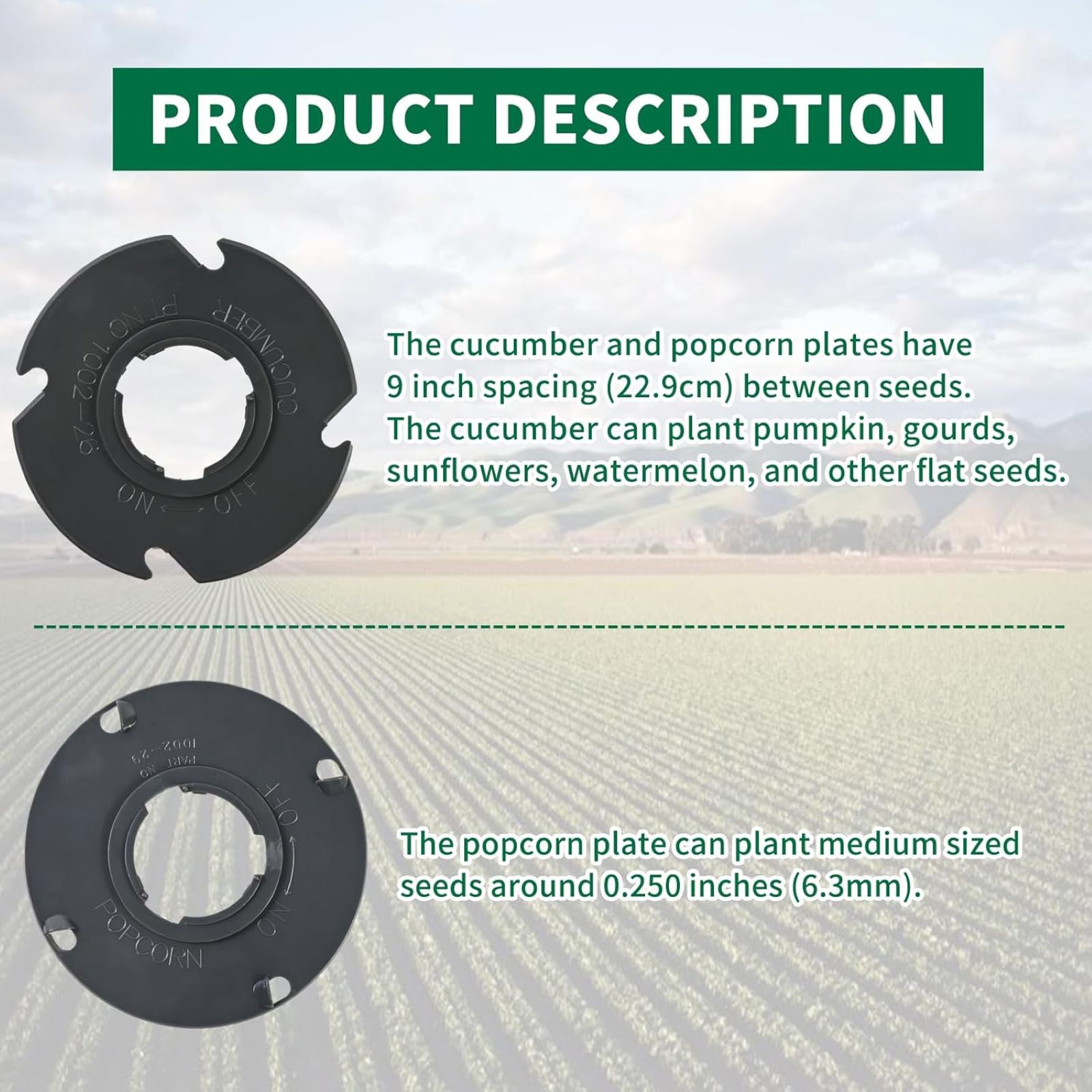 60010 Optional Sowing Plate Set For EarthWay 1001-B Sowing Wide Range of Crops