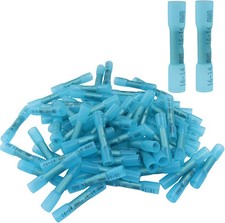 100 Pcs 16-14 AWG Heat Shrink Butt Connectors Insulated Waterproof Electrical