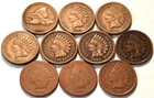 Lot (10) Flying Eagle Indian Head Cents 1858 1860 1861 1866 1869 1908 S Penny 1C