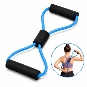 Graphique 8 Bande de résistance Yoga Pilates Stretch Fitness Exercise Tube Rope